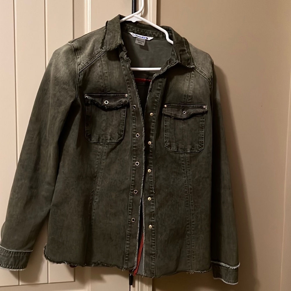 Nygard  olive colored denim shirt size medium